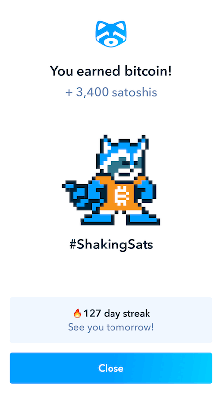 ShakepayShaking Sats Rewards