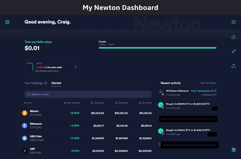 My Newton Dashboard